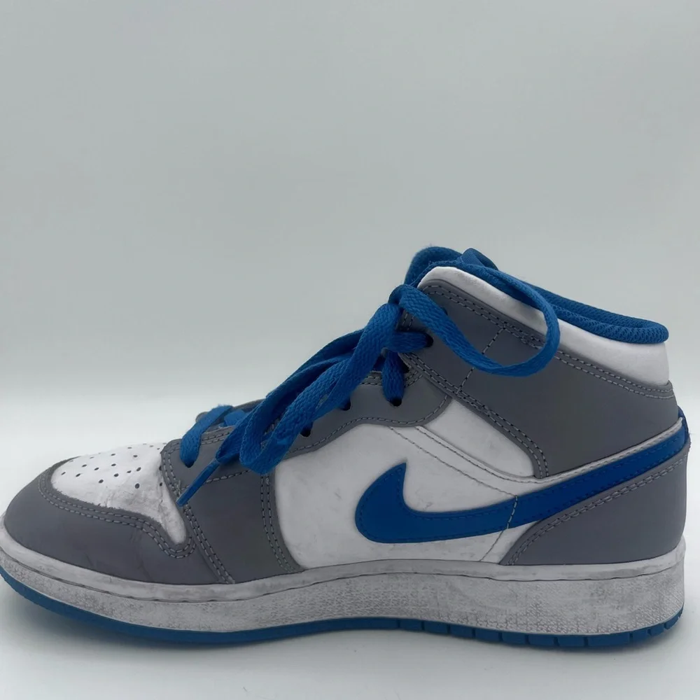 Air Jordan 1 Mid GS‎ 'Cement True Blue' Youth Size 7
